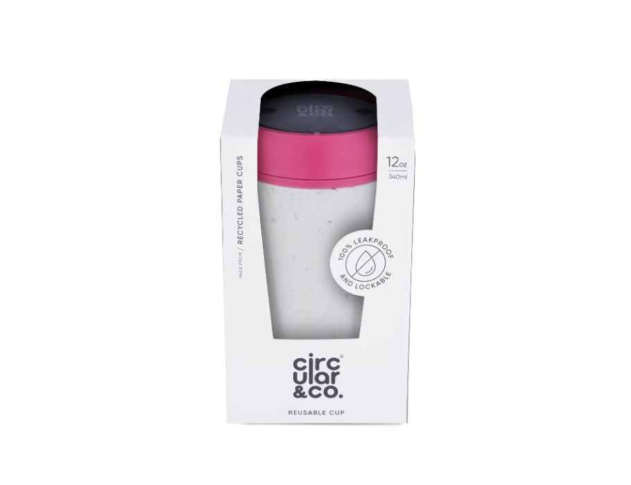 Koffiebeker - Circular Cup - Grijs/Roze - 340 ml - GreenFave