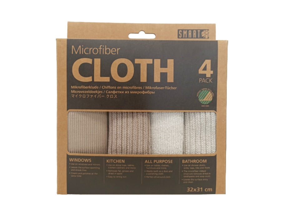 Microvezel Schoonmaakdoekjes - Grijs/Beige - 4st